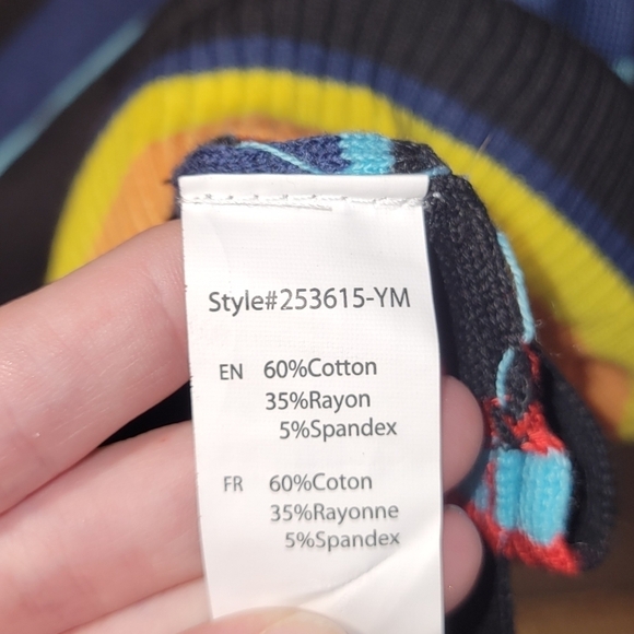 ReVamped medium cotton rayon lightweight knit stripped crewneck sweater - Picture 5 of 5